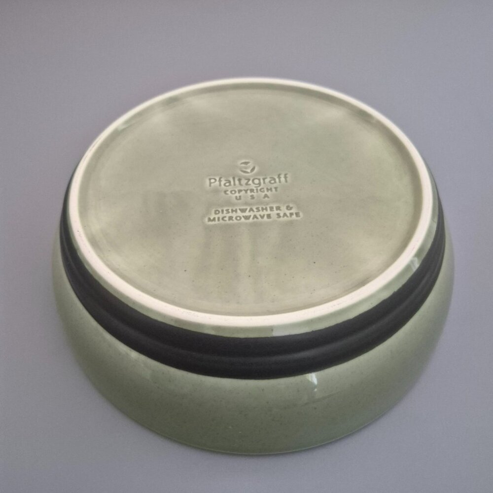 Pfaltzgraff Sphere 1.5 Qt Casserole Bowl, Modern Charcoal Gray & Green, USA Made - Picture 5 of 8
